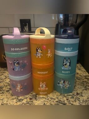Whiskware Bluey Stackable Snack Containers - Set of 3